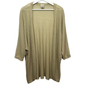 Time and Tru Sweater Womens Plus Size XXL 20 Cardigan Tan Knit Fall Work Casual